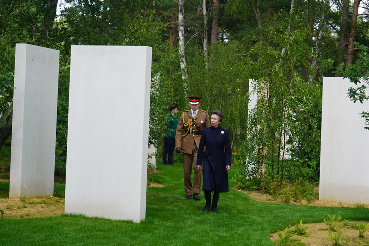 Princess Anne unveils the memorial at Brookwood Military Cemetery.
