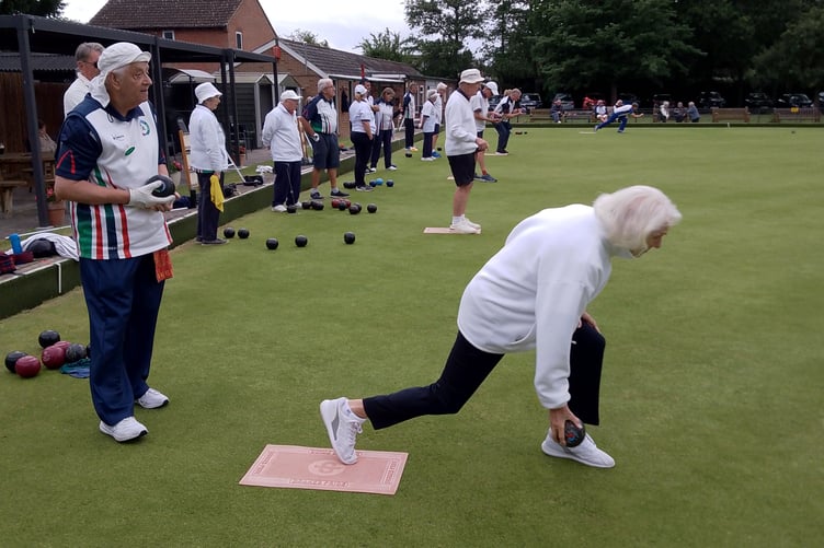 Sue Marshallsay in action against Mytchett