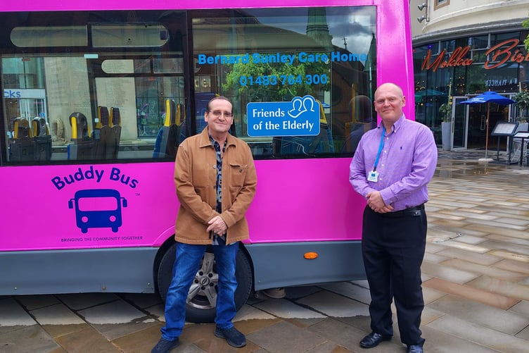 Andy Cumper, the Registered Manager at Bernard Sunley with James Batchelor, Regional Director with The Buddy Bus