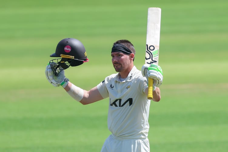 Rory Burns celebrates his century, Glamorgan v Surrey, June 22nd 2026.