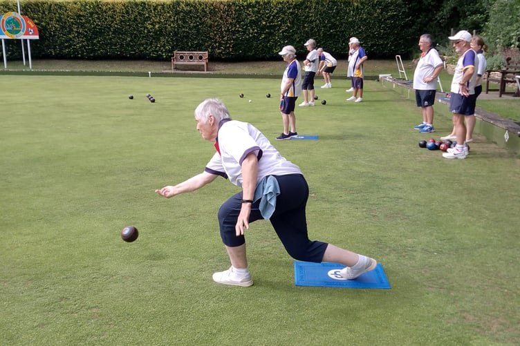 Joan Riden playing for Mayford Hall against Stoke Park.