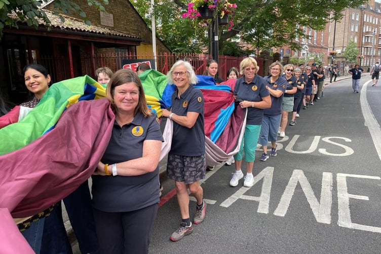 Old Woking women's walking cricket team volunteers take part in rehearsals