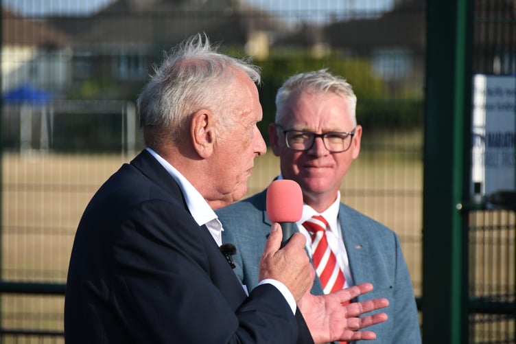 Martin Tyler speaks at the official opening of the Martin Tyler Performance Centre (Photo: Luke Davidson)