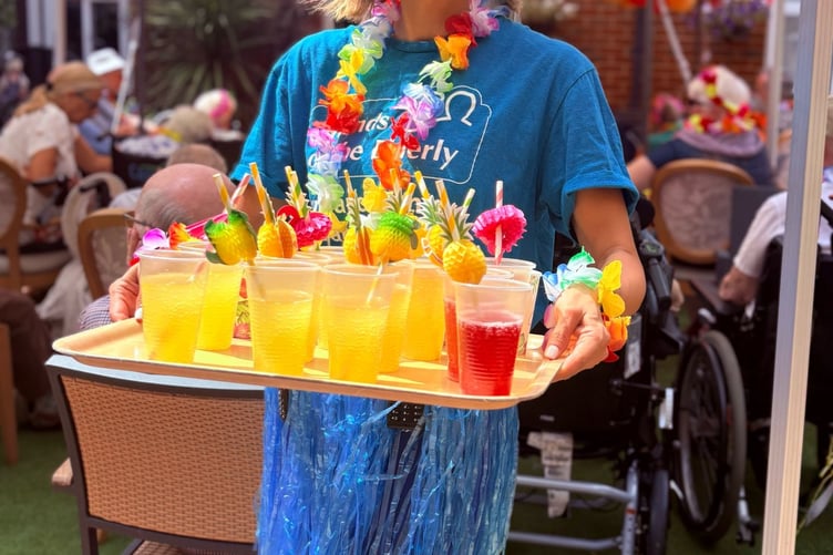 Ewelina Wagner, one of Bernard Sunley's Activities Coordinators at the care home's Aloha Hawaiian Party