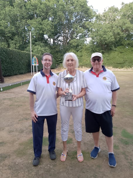Ron Cheeseman triples winners Chris Taylor, Sue Marshallsay and Mike Alderman