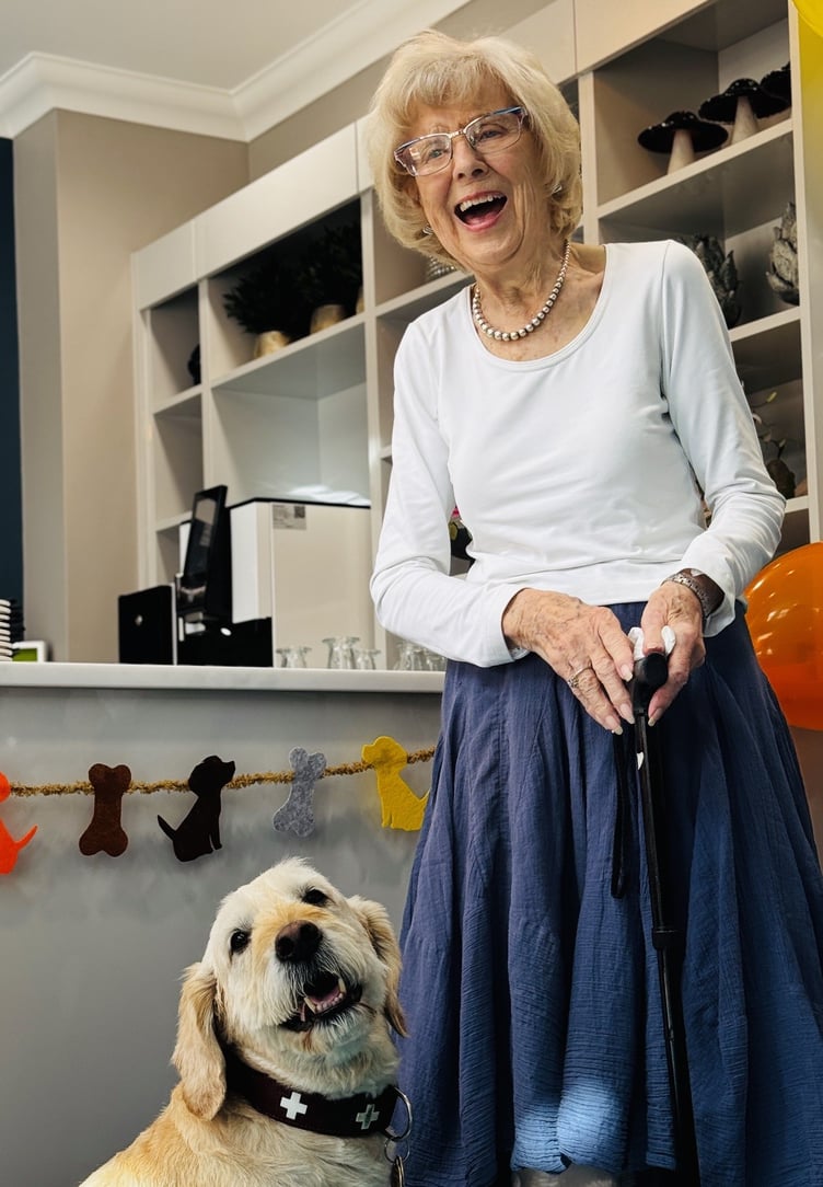 Mr Darcy enjoys his birthday celebrations with residents and staff at Weystone Manor Care Home.