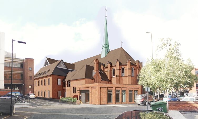 An artist’s impression of the planned redevelopment at Christ Church in Woking. Picture: Fathom Architects