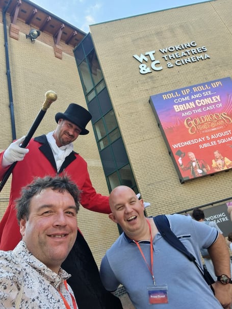 The cast of Goldilocks and the Three Bears bring a taste of circus magic to Jubilee Square, Woking, ahead of this year’s pantomime