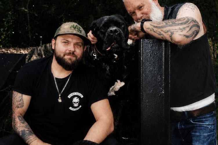 From Left to Right Dom Barker, Charlie the dog and Mason Haynes