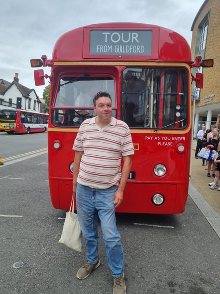 jon and vintage bus
