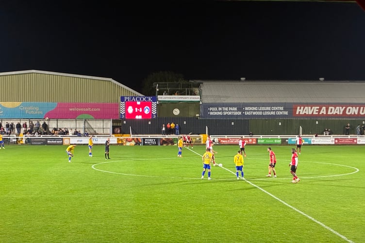 Action from Woking's National League game against Solihull Moors
