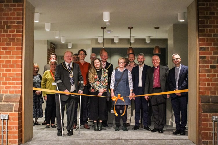 Dignitaries and church leaders unveil the new youth and community centre at Christ Church Woking.