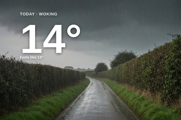 Woking weather: heavy rain Thursday with rain expected and a high of 13°C