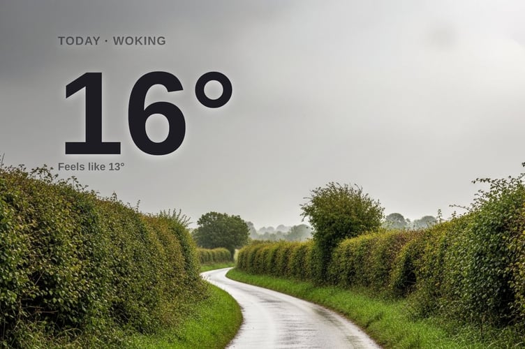 Woking weather: cloudy Tuesday with patchy rain possible and a high of 15°C