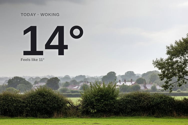 Woking weather: cloudy Sunday with rain expected and a high of 13°C