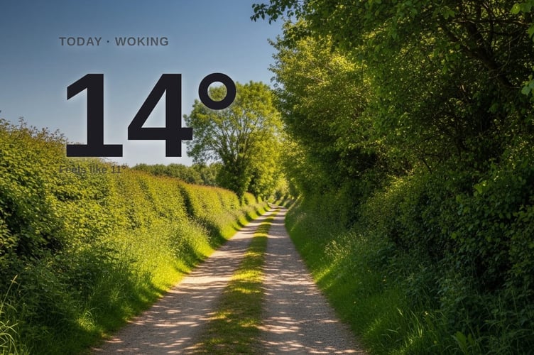 Woking weather: sunny Saturday with little chance of rain and a high of 14°C
