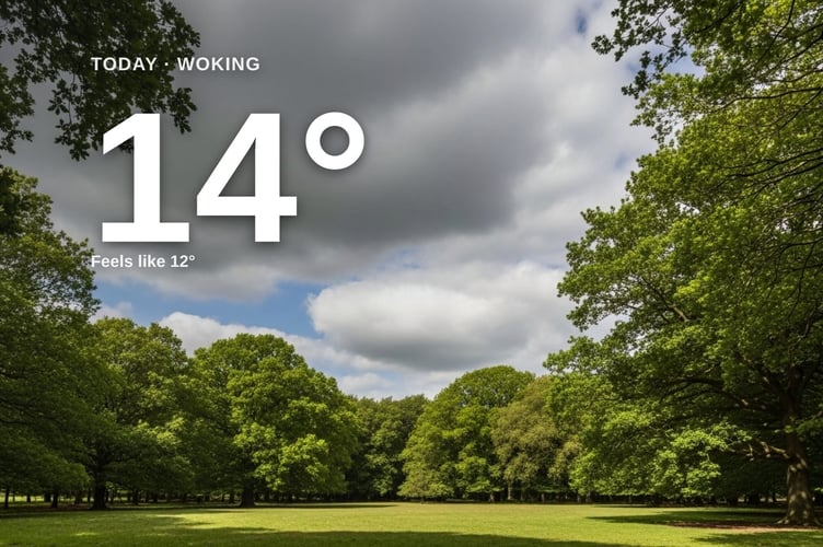 Woking weather: cloudy Monday with little chance of rain and a high of 14°C